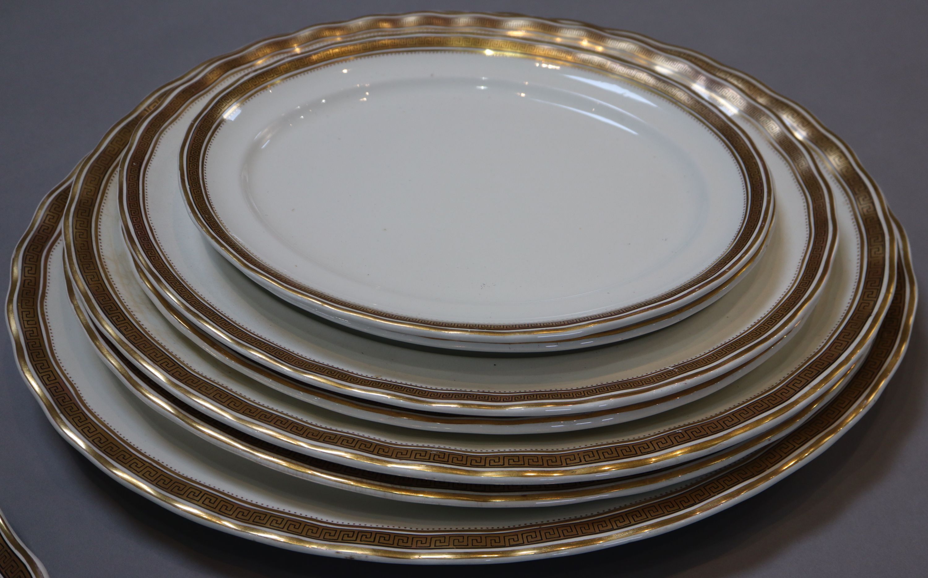 A Thomas Furnival & Sons fifty three piece part dinner service,